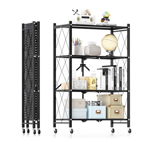 Simple Deluxe 3-Tier Folding Storage Shelves,