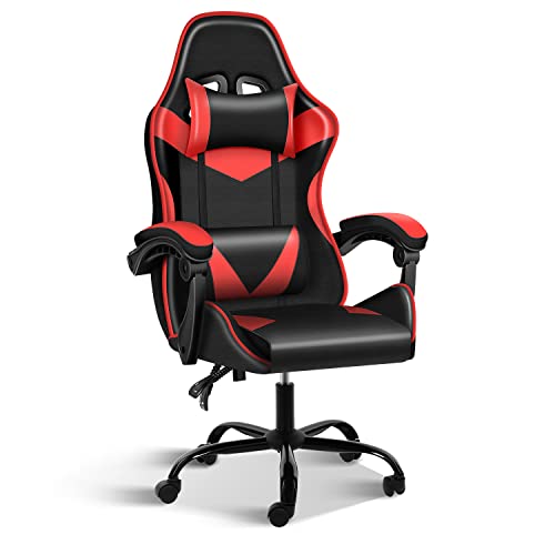 Simple Deluxe Gaming Chair, Big and Tall Gamer Chair, Racing Style Adjustable Swivel Office Chair, Ergonomic Video Game Chairs with Headrest and Lumbar Support