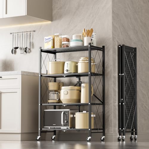 Simple Deluxe 3-Tier Folding Storage Shelves,
