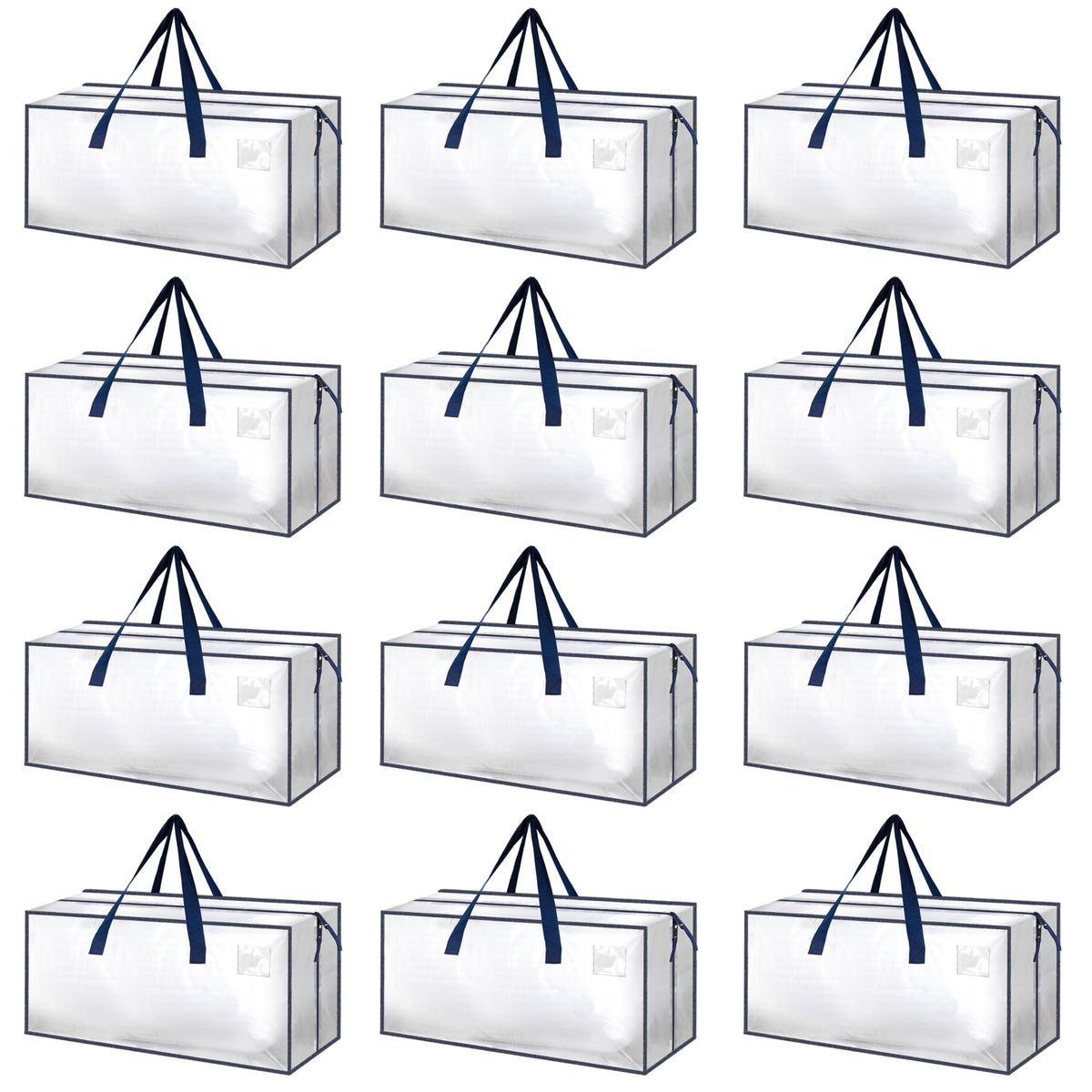 YSSOA Extra Large Moving Bags with Carrying Handles & Zippers, Moving Supplies with lids, Fold Flat, Moving and Storing