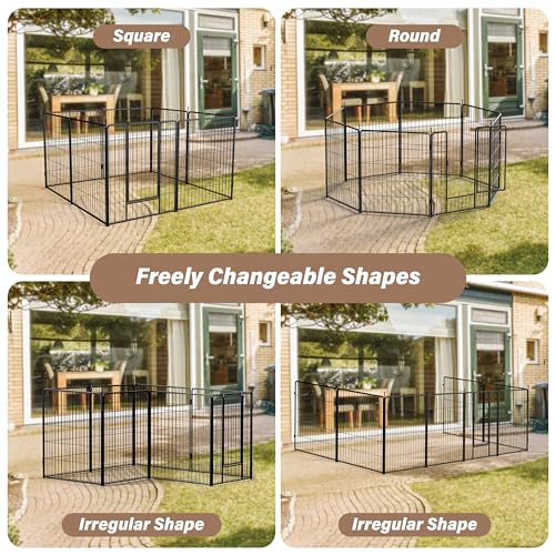 YSSOA Dog Playpen Indoor, Puppy Playpen Indoor Outdoor for Yard, Camping, RV, Heavy Duty Dog Pen for Puppies/Small/Medium Dogs, Black