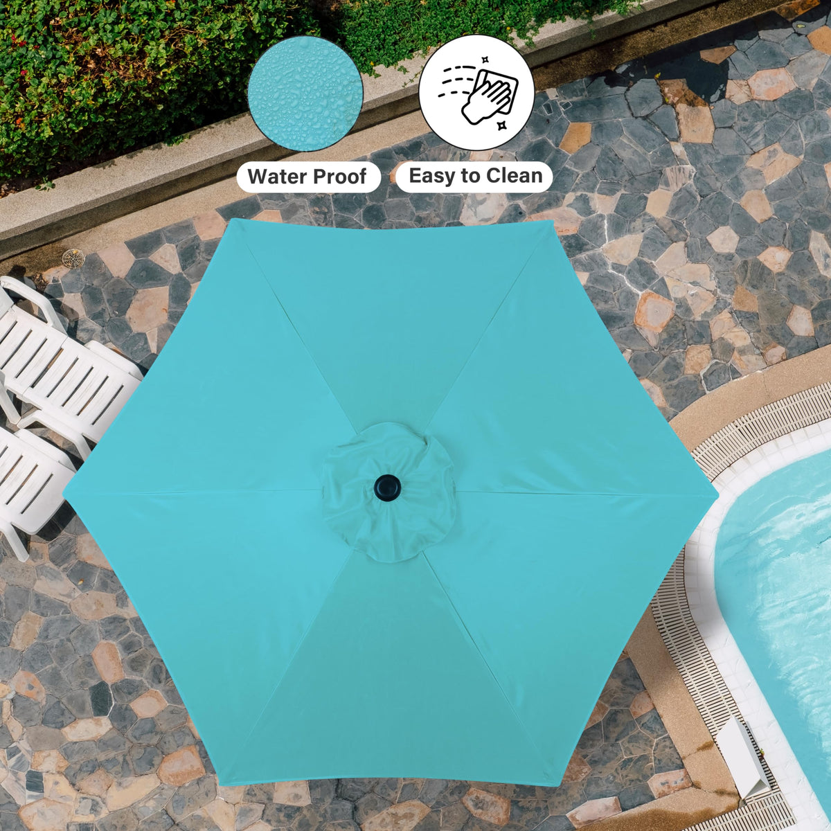 Simple Deluxe Patio Umbrella Outdoor Table Market Yard Umbrella with Push Button