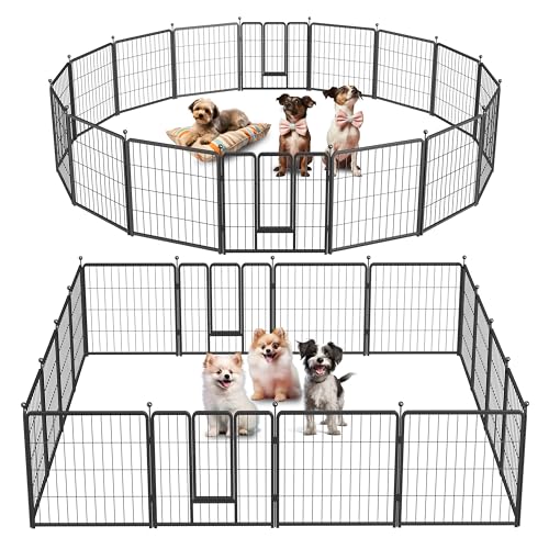 YSSOA Dog Playpen Indoor, Puppy Playpen Indoor Outdoor for Yard, Camping, RV, Heavy Duty Dog Pen for Puppies/Small/Medium Dogs, Black