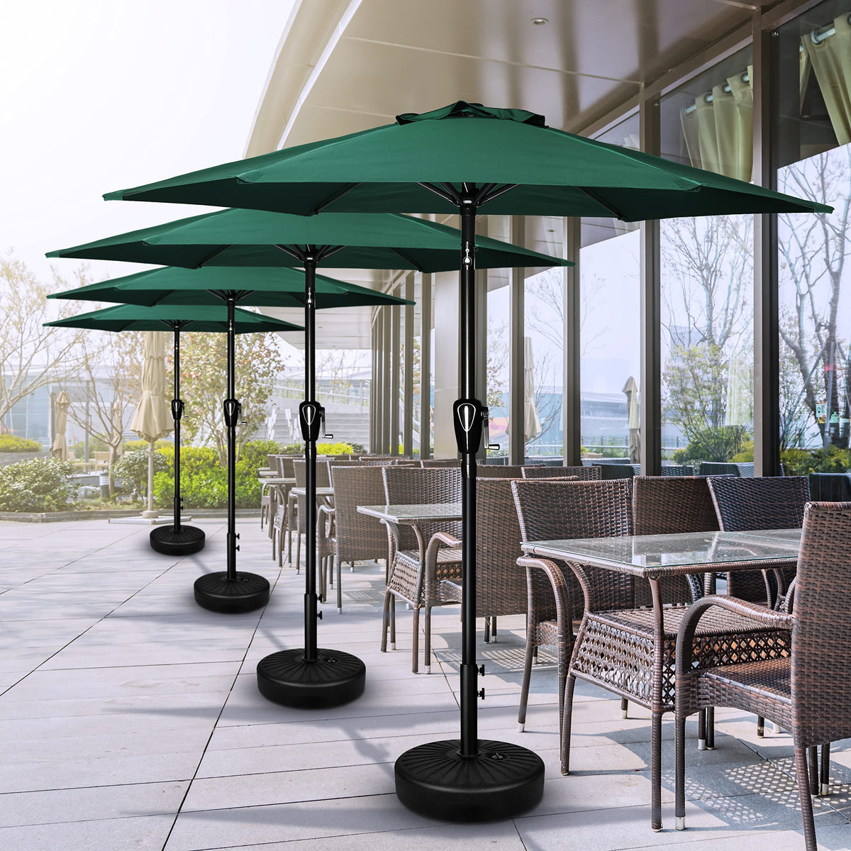 Simple Deluxe Patio Umbrella Outdoor Table Market Yard Umbrella with Push Button
