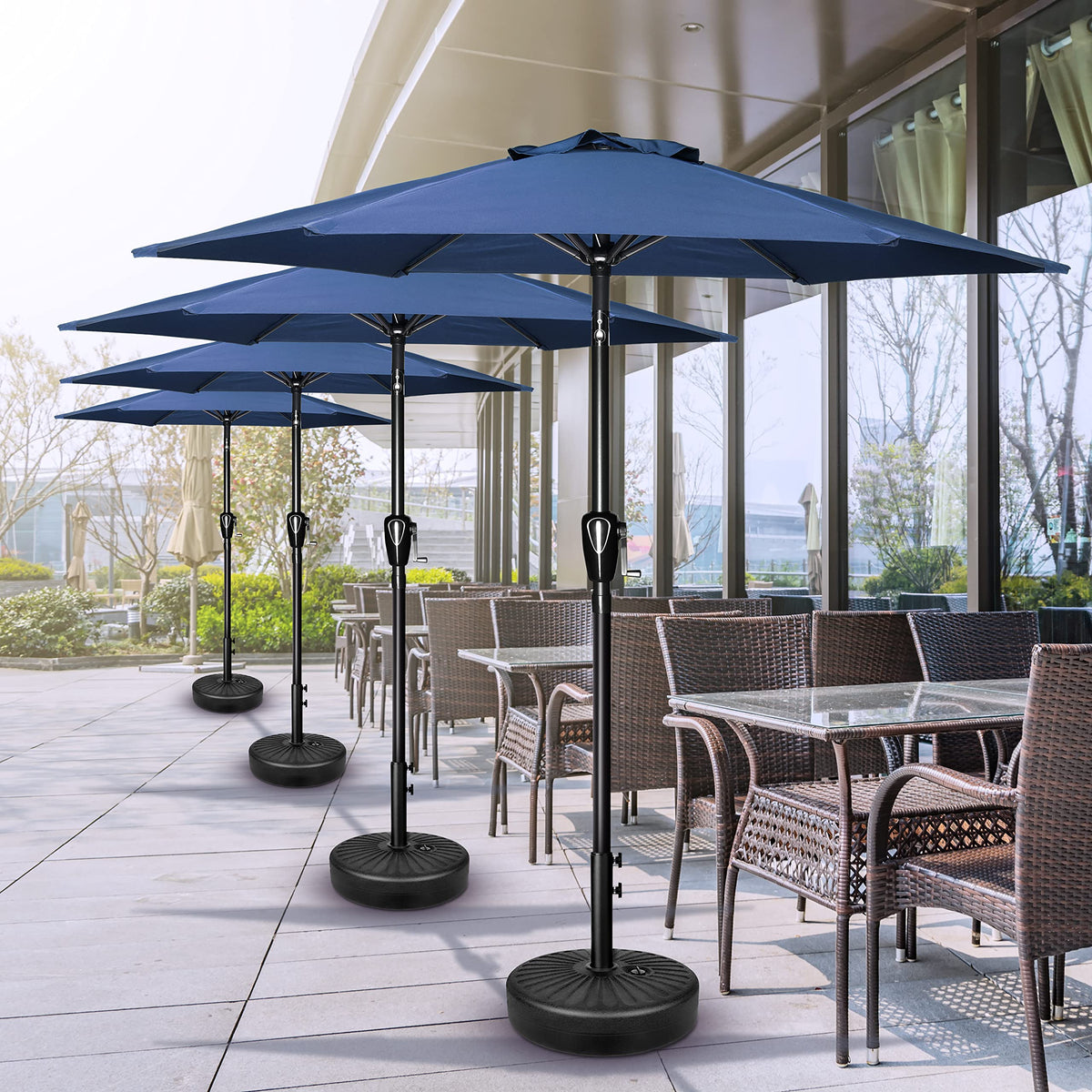 Simple Deluxe Patio Umbrella Outdoor Table Market Yard Umbrella with Push Button