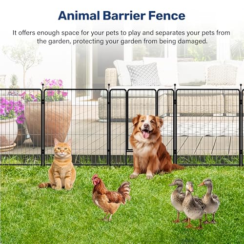 YSSOA Dog Playpen Indoor, Puppy Playpen Indoor Outdoor for Yard, Camping, RV, Heavy Duty Dog Pen for Puppies/Small/Medium Dogs, Black