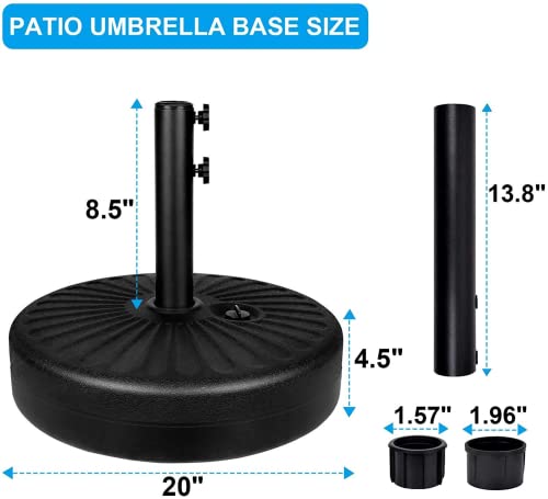 Simple Deluxe Patio Umbrella Outdoor, UV Protection Sunshade with Push Button Tilt/Crank and 8 Sturdy Ribs, for Table Garden Lawn Beach Pool