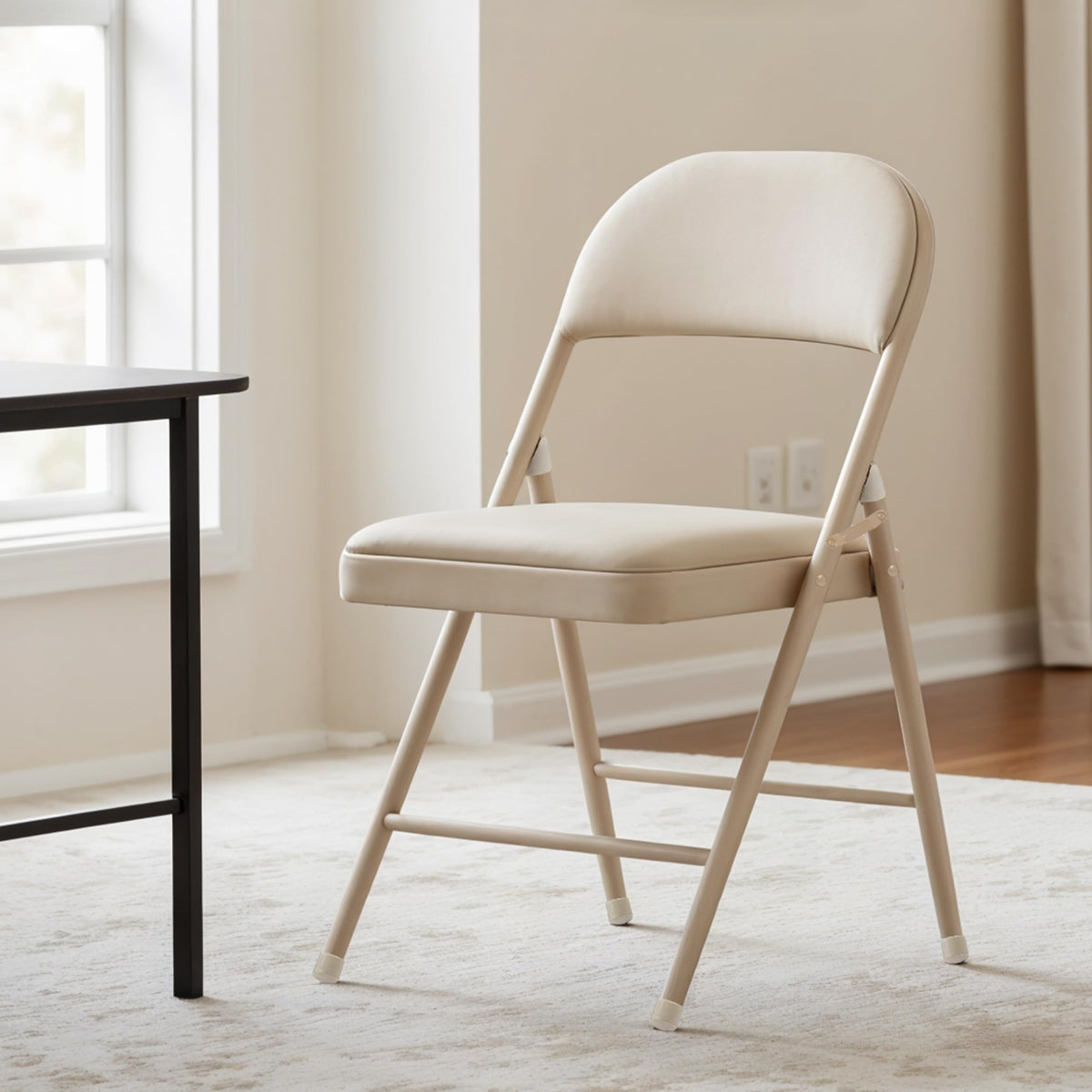 YSSOA 2 Pack Folding Chairs with Padded Vinyl Cushion Seats Commercial Event Seat