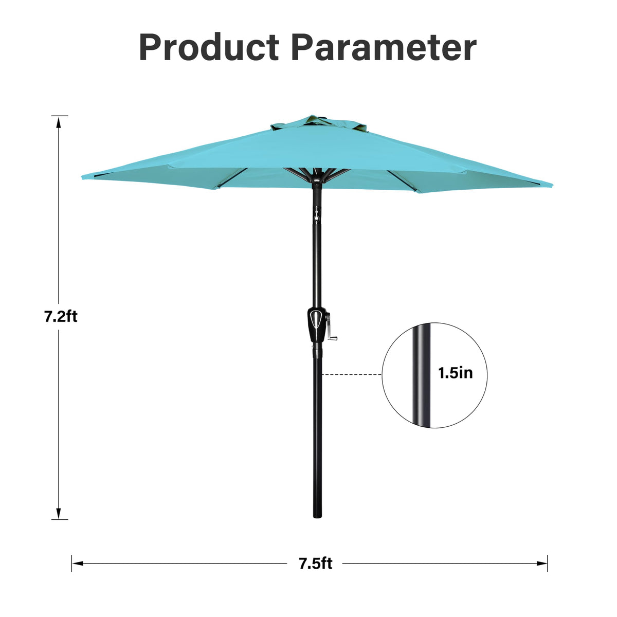 Simple Deluxe Patio Umbrella Outdoor Table Market Yard Umbrella with Push Button