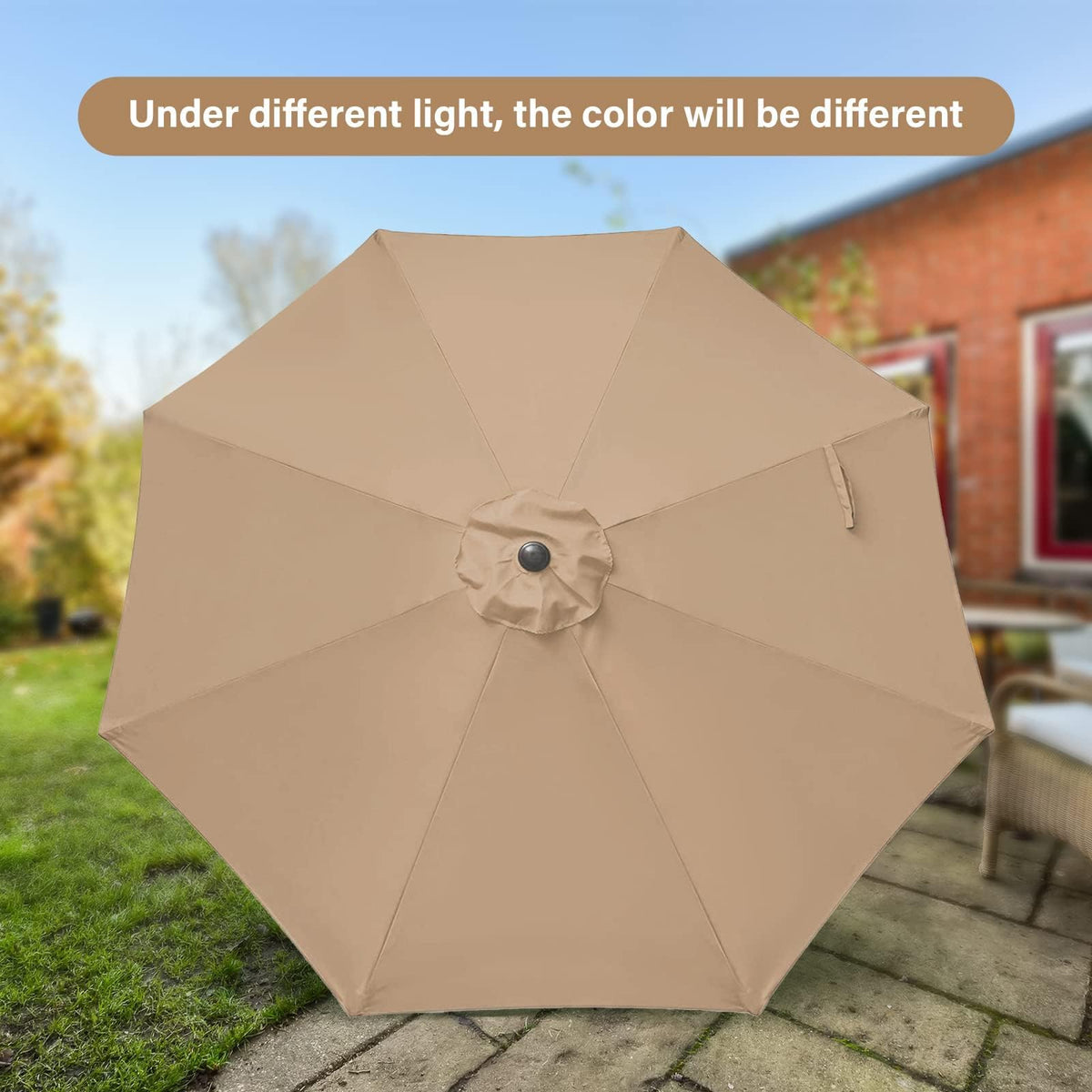 Simple Deluxe Patio Umbrella Outdoor, UV Protection Sunshade with Push Button Tilt/Crank and 8 Sturdy Ribs, for Table Garden Lawn Beach Pool