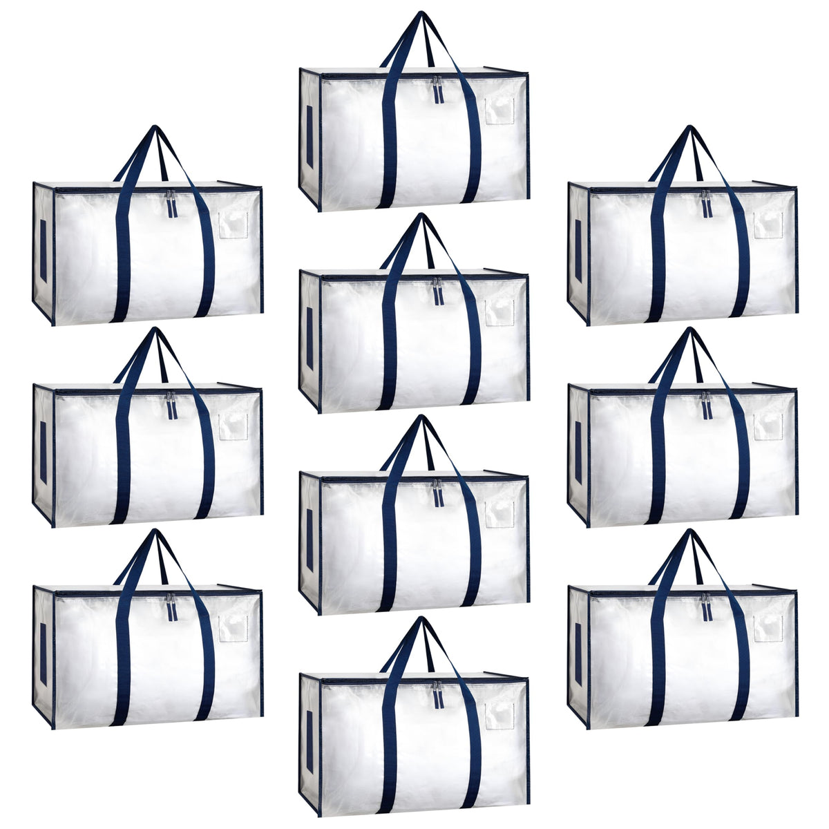 YSSOA Extra Large Moving Bags with Carrying Handles & Zippers, Moving Supplies with lids, Fold Flat, Moving and Storing