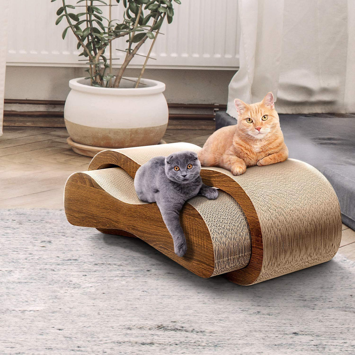 FluffyDream Cat Condo Scratcher Post Cardboard, Looking Well with Delicious Pizza Shape Cat Scratching House Bed Furniture Protector