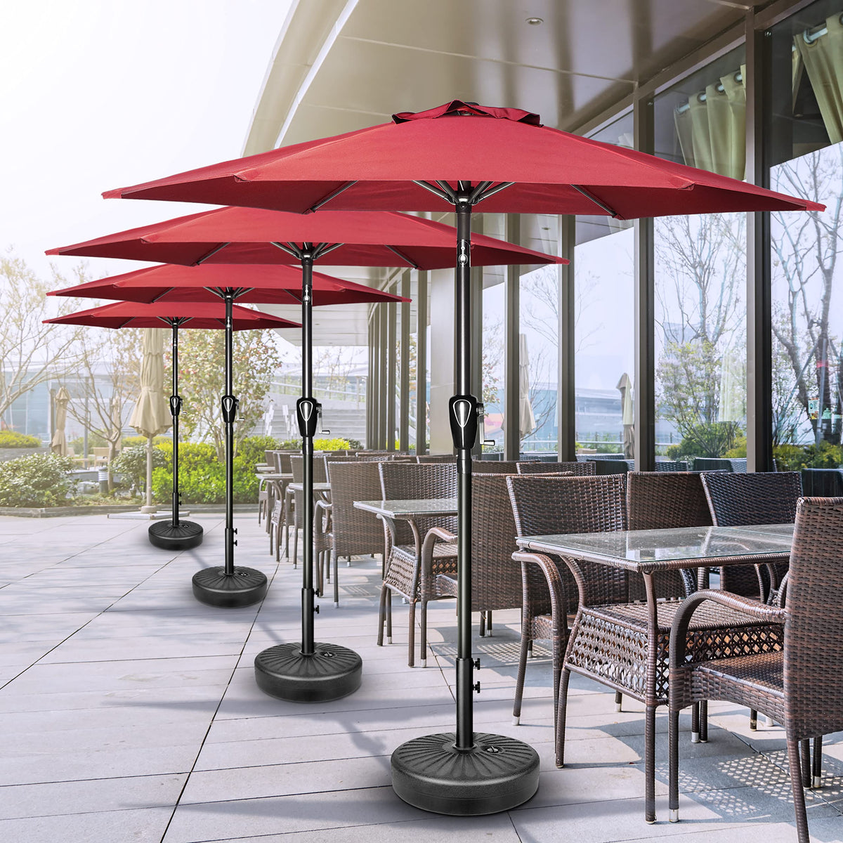 Simple Deluxe Patio Umbrella Outdoor Table Market Yard Umbrella with Push Button