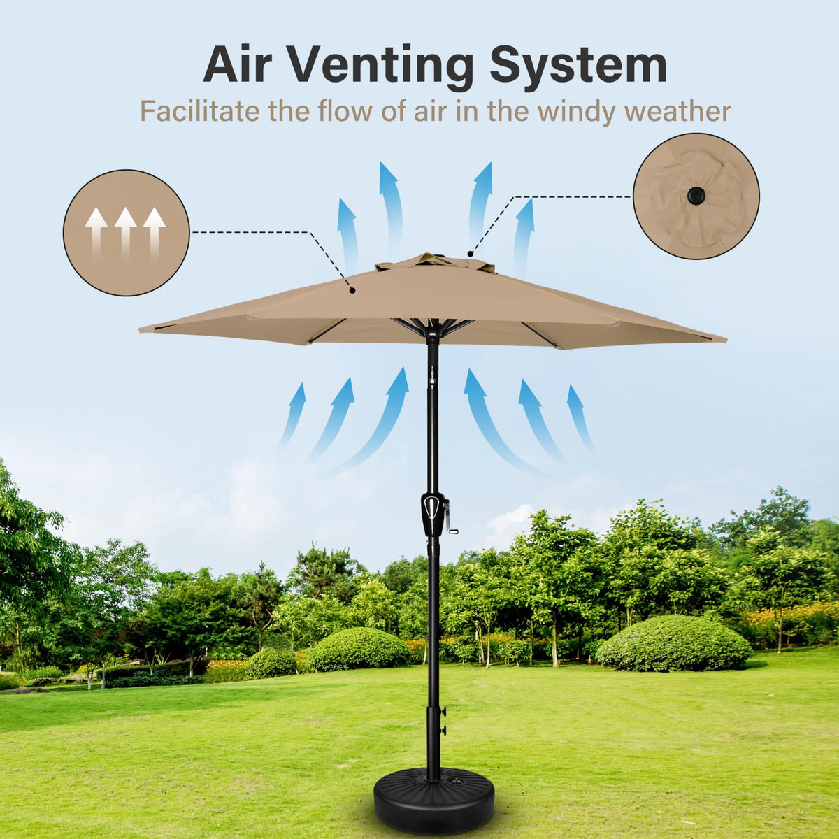 Simple Deluxe Patio Umbrella Outdoor Table Market Yard Umbrella with Push Button