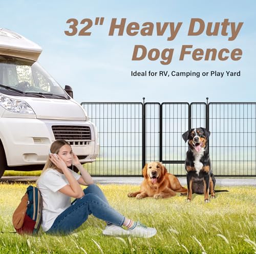 YSSOA Dog Playpen Indoor, Puppy Playpen Indoor Outdoor for Yard, Camping, RV, Heavy Duty Dog Pen for Puppies/Small/Medium Dogs, Black