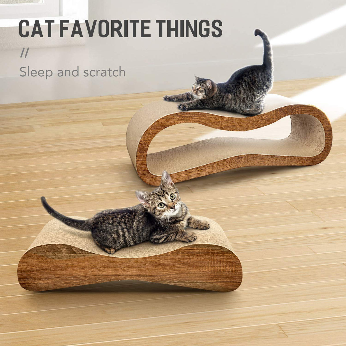 FluffyDream Cat Condo Scratcher Post Cardboard, Looking Well with Delicious Pizza Shape Cat Scratching House Bed Furniture Protector