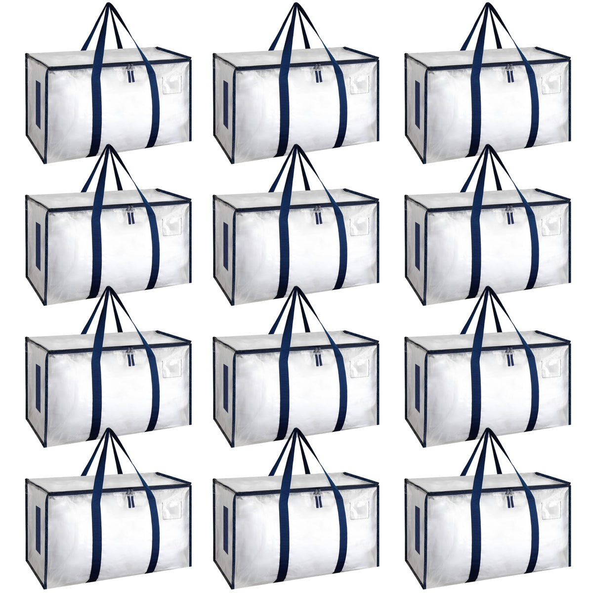YSSOA Extra Large Moving Bags with Carrying Handles & Zippers, Moving Supplies with lids, Fold Flat, Moving and Storing