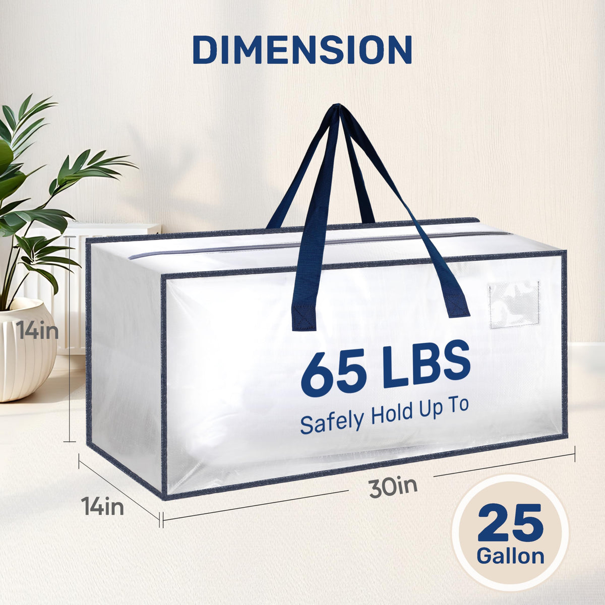 YSSOA Extra Large Moving Bags with Carrying Handles & Zippers, Moving Supplies with lids, Fold Flat, Moving and Storing