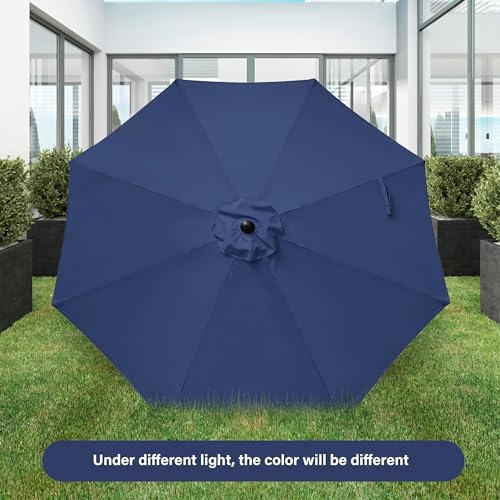 Simple Deluxe Patio Umbrella Outdoor, UV Protection Sunshade with Push Button Tilt/Crank and 8 Sturdy Ribs, for Table Garden Lawn Beach Pool