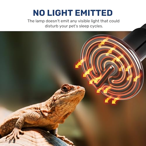 YSSOA 100W Ceramic Heat Emitter, Reptile Heat Bulbs, Ceramic Heat Lamp for Reptiles, Amphibian, Chicken, Dog, Cat, 1 Pack, Black