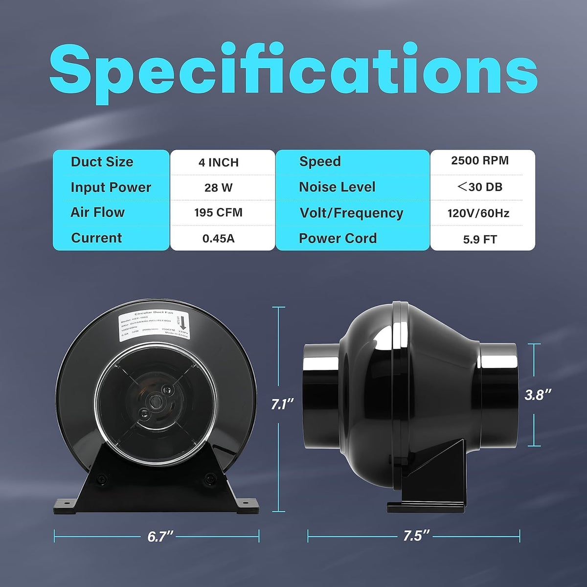 iPower Inline Fan Circulation Vent Blower and Air Carbon Filter Ducting Combo for Grow Tent Ventilation