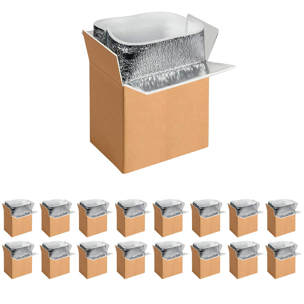 YSSOA Thermo Chill Double Insulated Carton with Foil Insulated Bag Liner, Small Mailing Box, Shipping Box for Mailing, Shipping, Packing, Moving,Box Inside Dimension