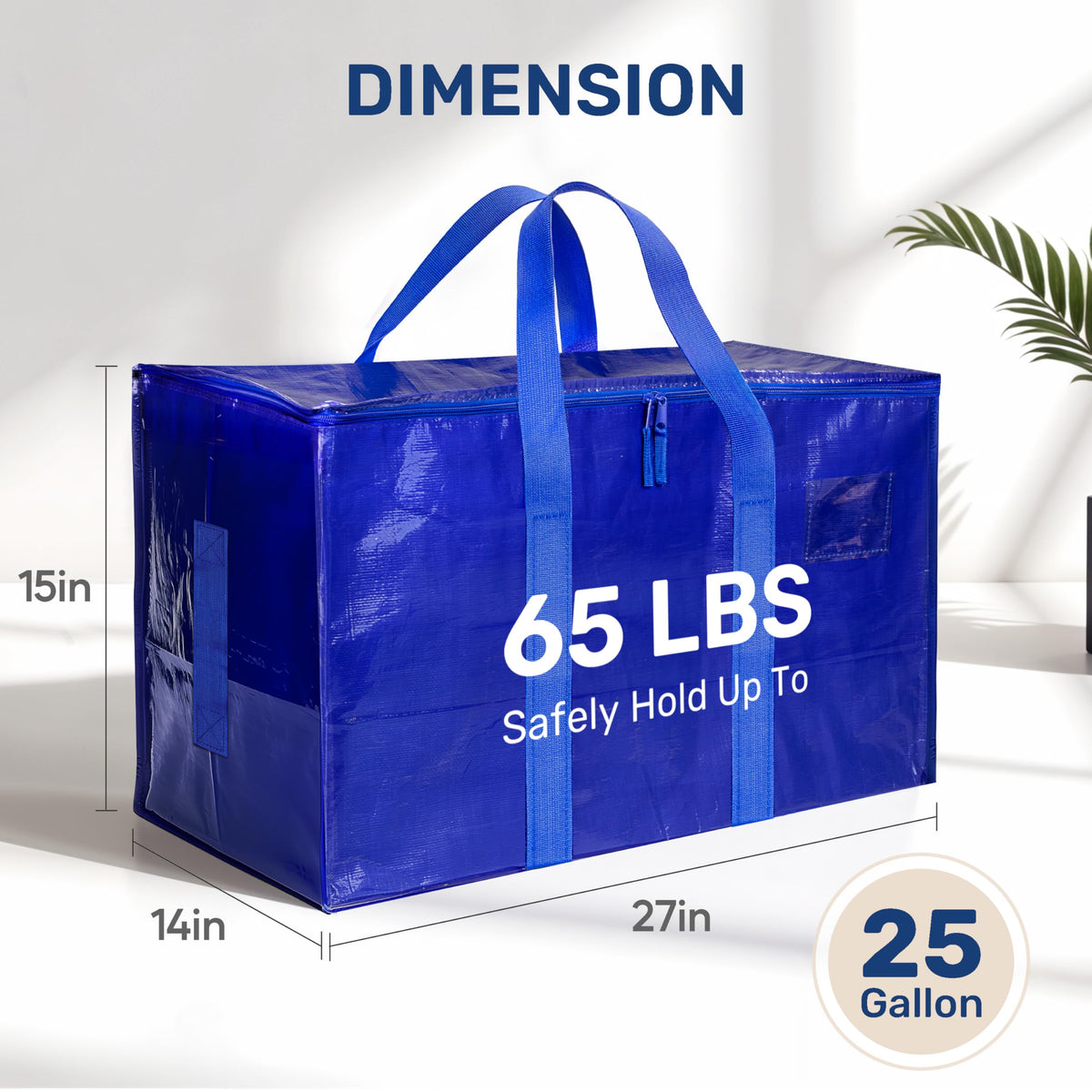 YSSOA Extra Large Moving Bags with Carrying Handles & Zippers, Moving Supplies with lids, Fold Flat, Moving and Storing