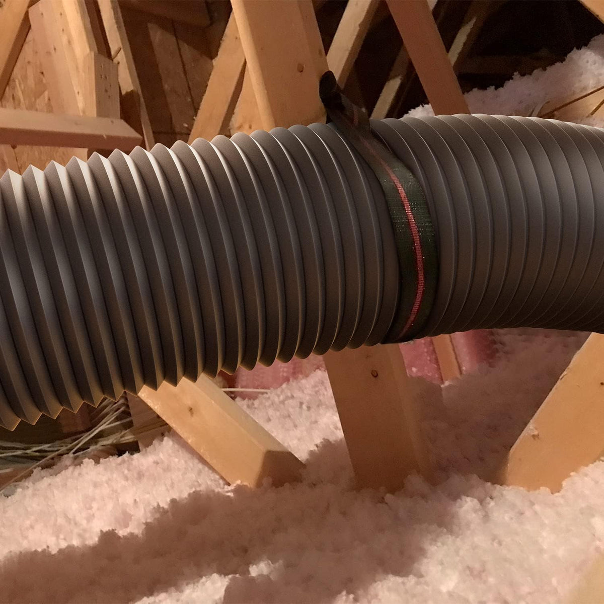 iPower Flexible 6 Inch 8 Feet Aluminum Ducting 4 Layer Protection Dryer Vent Hose for HVAC Heating Cooling Exhaust and Ventilation, 2 Clamps Included, Black